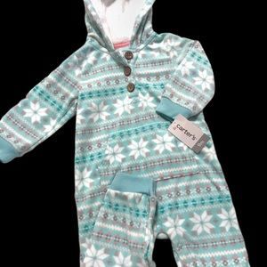 warm winter fleece and fuzzy one piece